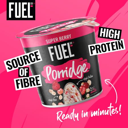 FUEL10K High Protein Super Berry Porridge Oat Cereal Pot, 70 g (Pack of 8) 3