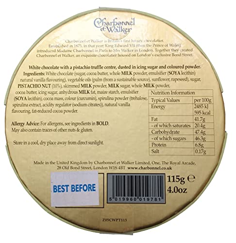 Charbonnel et Walker Pistachio Truffles, 115g - Luxury Milk Chocolate Caramel Truffles with Pistachio 3