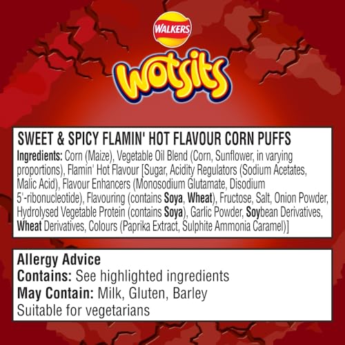 Walkers Wotsits Crunchy Sweet & Spicy Sharing Snacks Crisps 140g 4