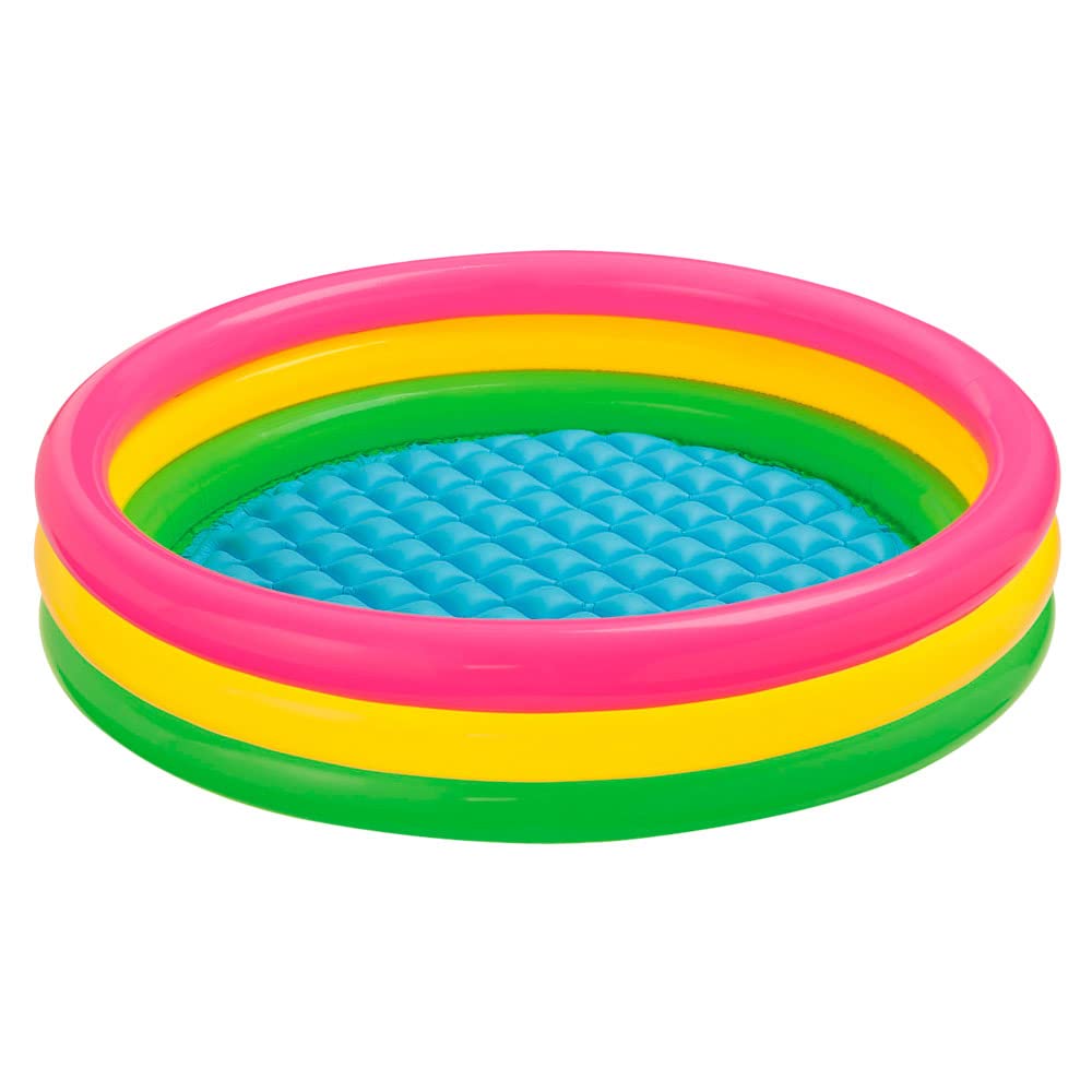 Intex Sunset Glow 45-inch Paddling Pool - Inflatable, 3 Rings, Soft Floor | Ages 3+