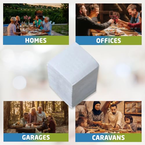 1ABOVE 100 Pack White Paper Napkins 30x30cm 1-Ply Soft and Absorbent 8