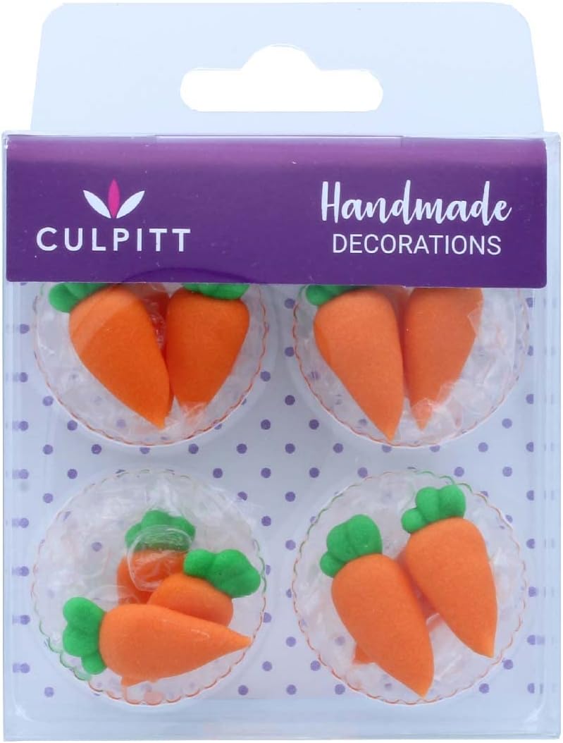 Culpitt - Carrot Sugar Piping Edible Cake Decorations 12 Pack