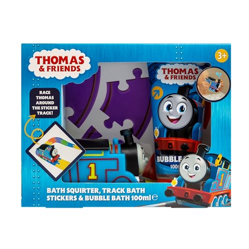 Thomas & Friends Bath Squirter & 100ml Bubble Bath Gift Set - Reusable Track Stickers, 3 Months+ 4