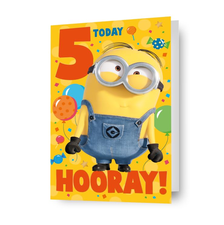 Danilo Promotions Despicable Me Minions - 5th Birthday Card | Standard Size | Mixed Color 1