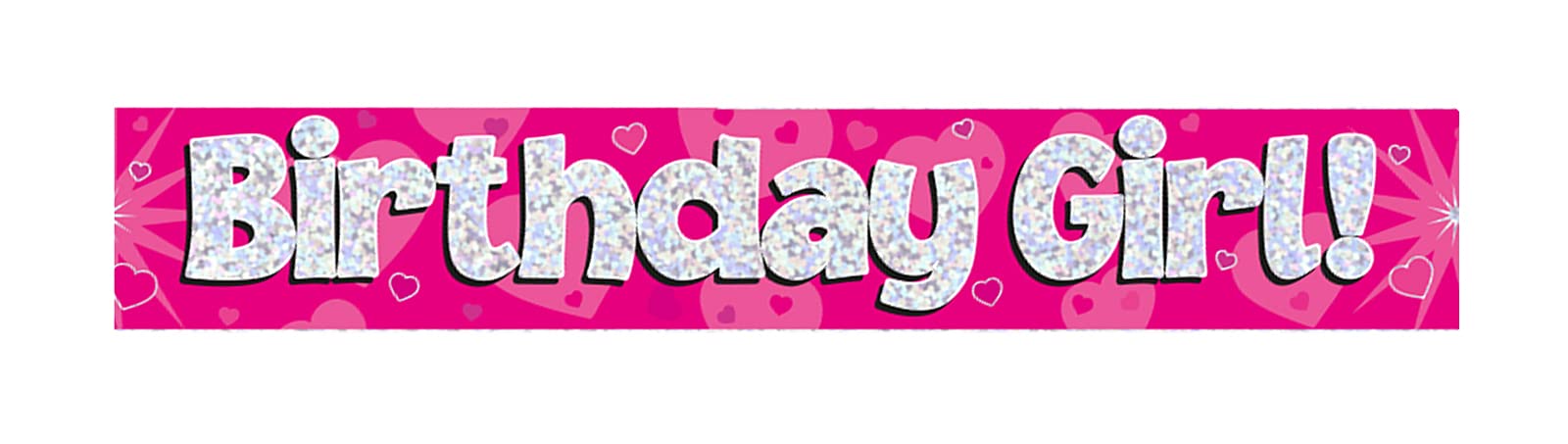 OakTree Birthday Girl Banner - 9 ft Pink Holographic Foil for Room Decoration 1