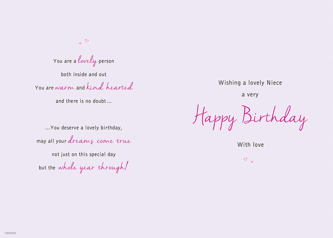Piccadilly Greetings Niece Birthday Card | 9 x 6 Inches | Made in the UK 2