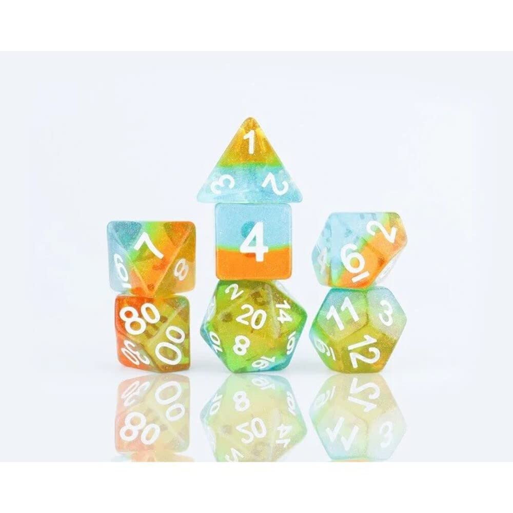 Sirius Dice Celestial Ocean Dusk Dice Set of 7 Polyhedral Dice | Reading Age 6+