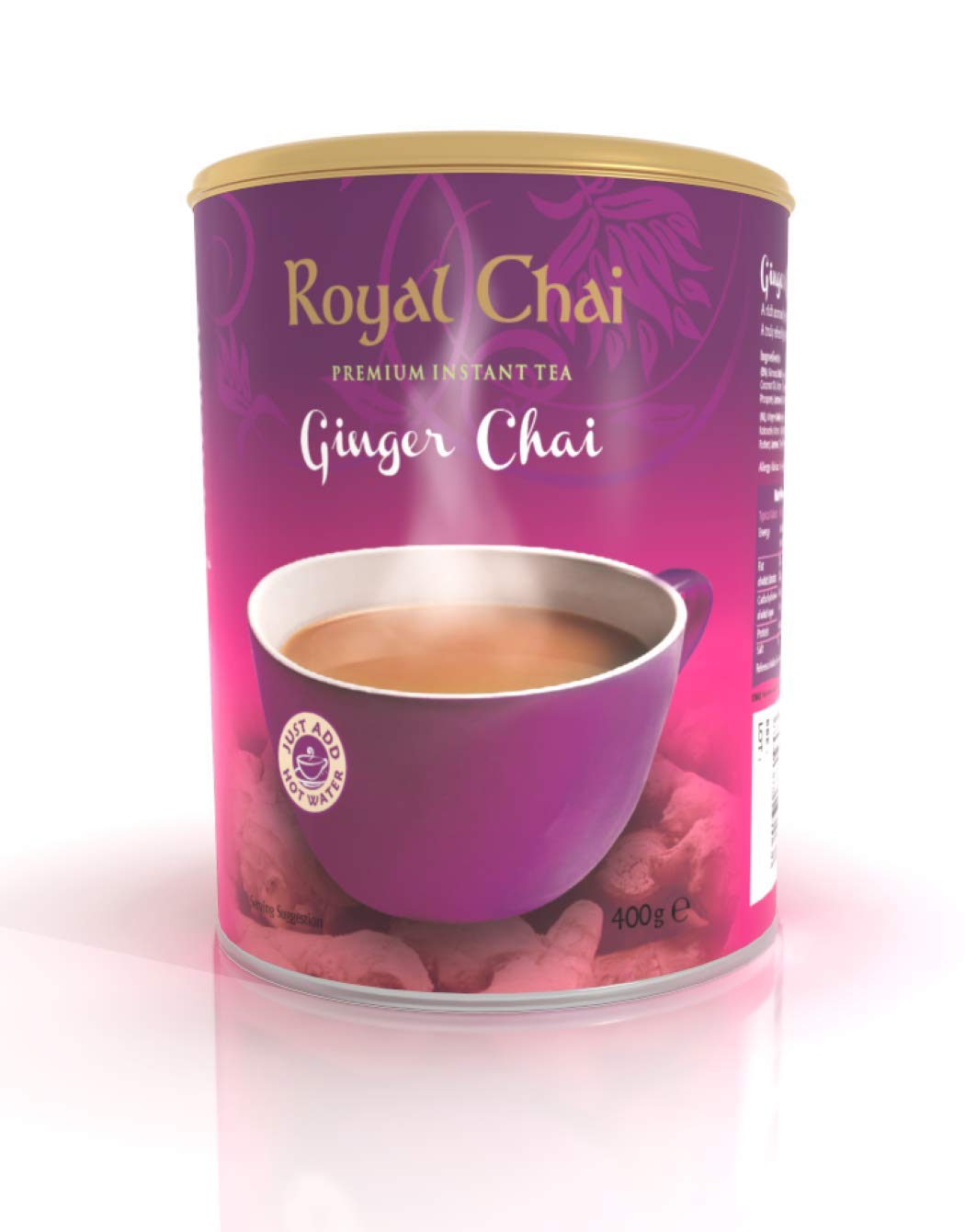 Royal Chai Ginger Unsweetened Chai Tea Mix - 400g Tub