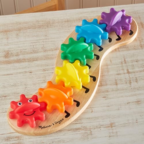 Melissa & Doug Caterpillar Gear Toy - Educational Wooden Puzzle for Toddlers 18M+ 15