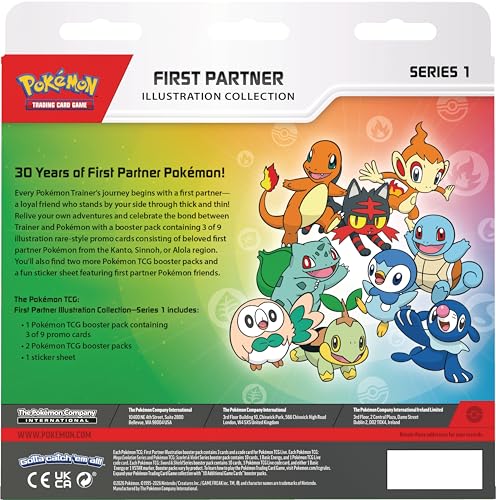 Pokémon TCG: First Partner Illustration Collection—Series 1 | Includes 3 Promo Cards, 2 Booster Packs | Ages 6+ 4