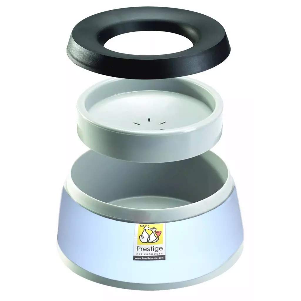 Road Refresher Non Spill Pet Water Bowl - Eliminates Spills | L | Blue