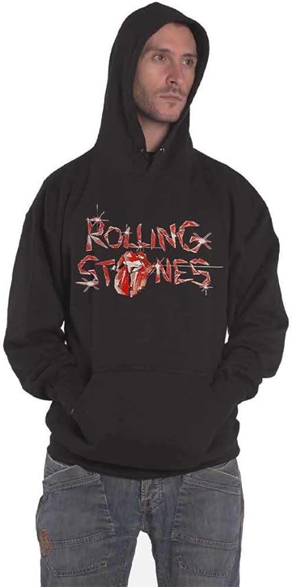 The Rolling Stones Unisex Pullover Hoodie: Hackney Diamonds Glass Logo (Back Print)