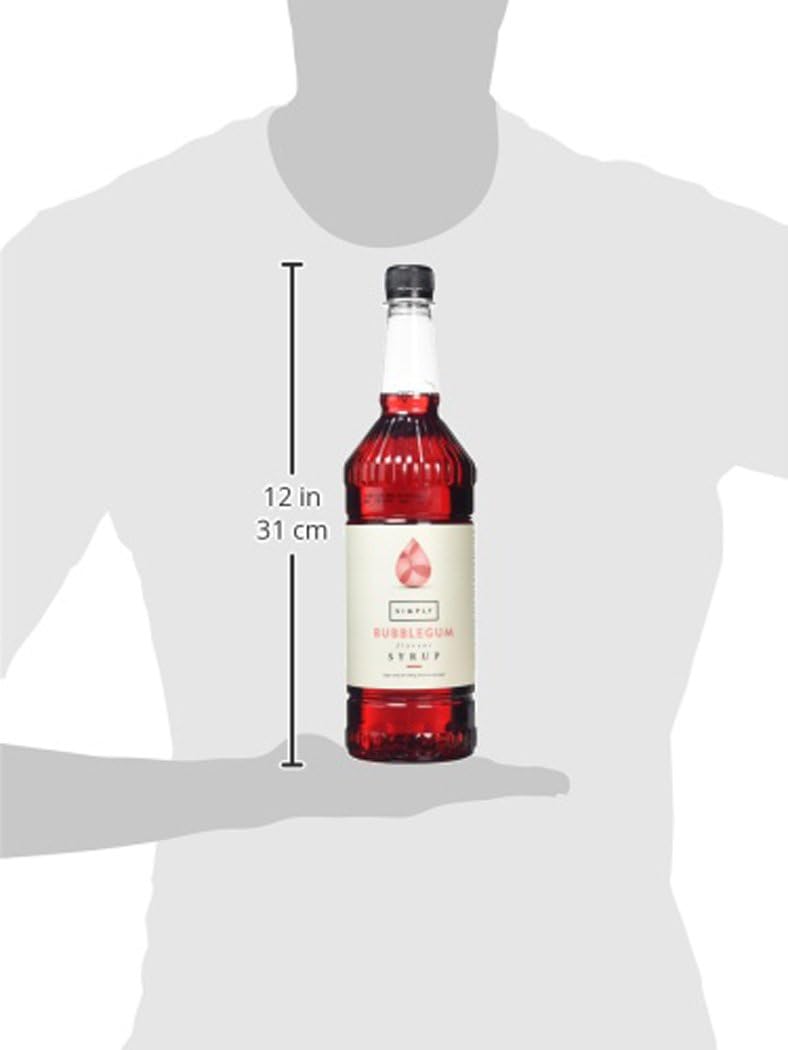 Simply - Bubblegum Syrup 1 Litre, Vegan & Nut Free Flavoured Syrup for Drinks & Baking