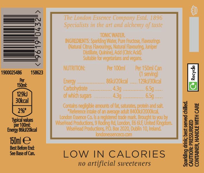 THE LONDON ESSENCE CO. Original Indian Tonic Water - Citrus Forward Profile | 150 ml (Pack of 6) 6