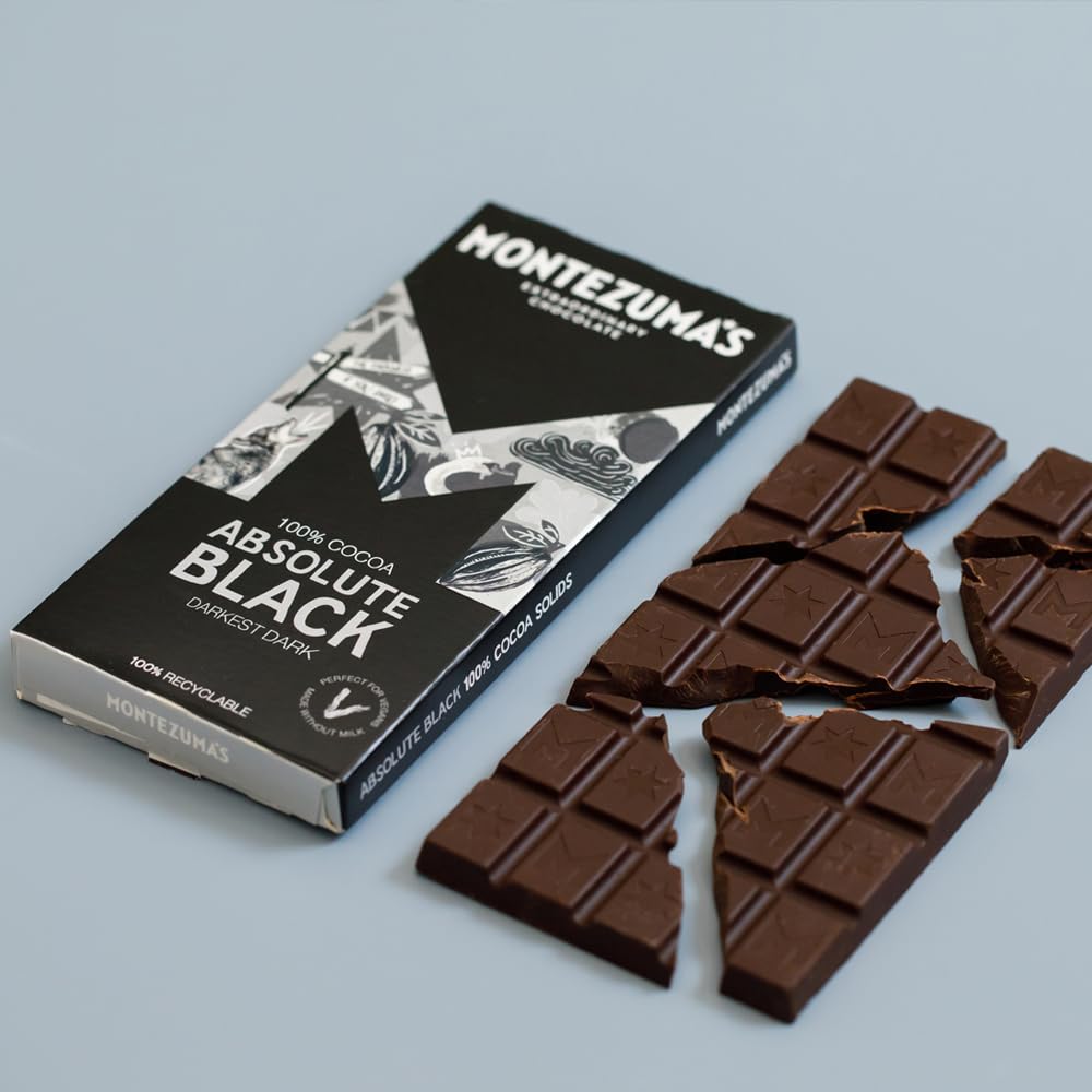 Montezuma - Absolute Black 100% Cocoa Dark Chocolate Bar, Vegan & Gluten-Free 3