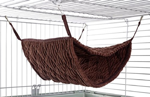 Little Friends Giant Double Bunkbed Hammock for Small Animals | Luxury Chocolate Quilted Material | Fits 2 Ferrets or 5+ Rats