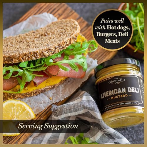 The Condiment Co. American Deli Mustard 175g - Smooth Yellow Mustard Sauce for Burgers & Hot Dogs 5