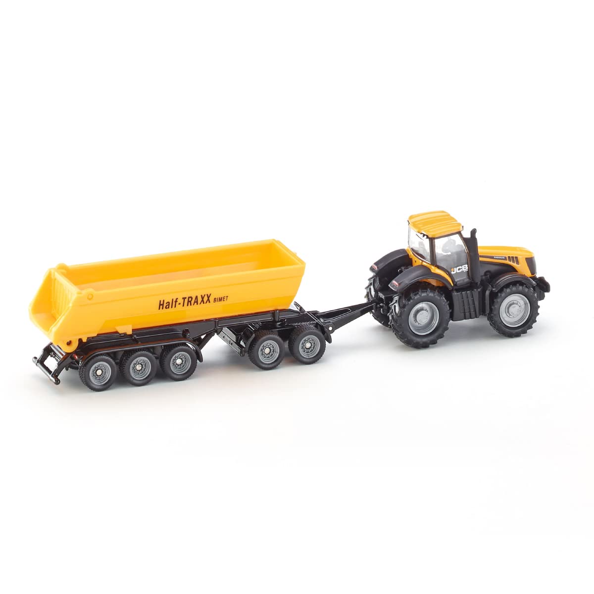 SIKU 1858 JCB Tractor with Dolly and Tipping Trailer, 1:87 Scale, Metal/Plastic, Yellow 3