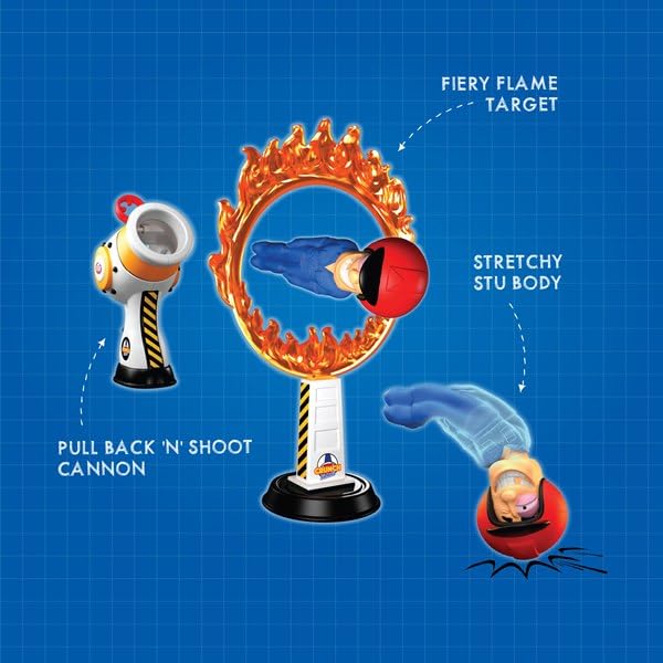 Stuntman Stu Hot Shot Cannon Blast - Sling Shot Action Playset for Kids 5