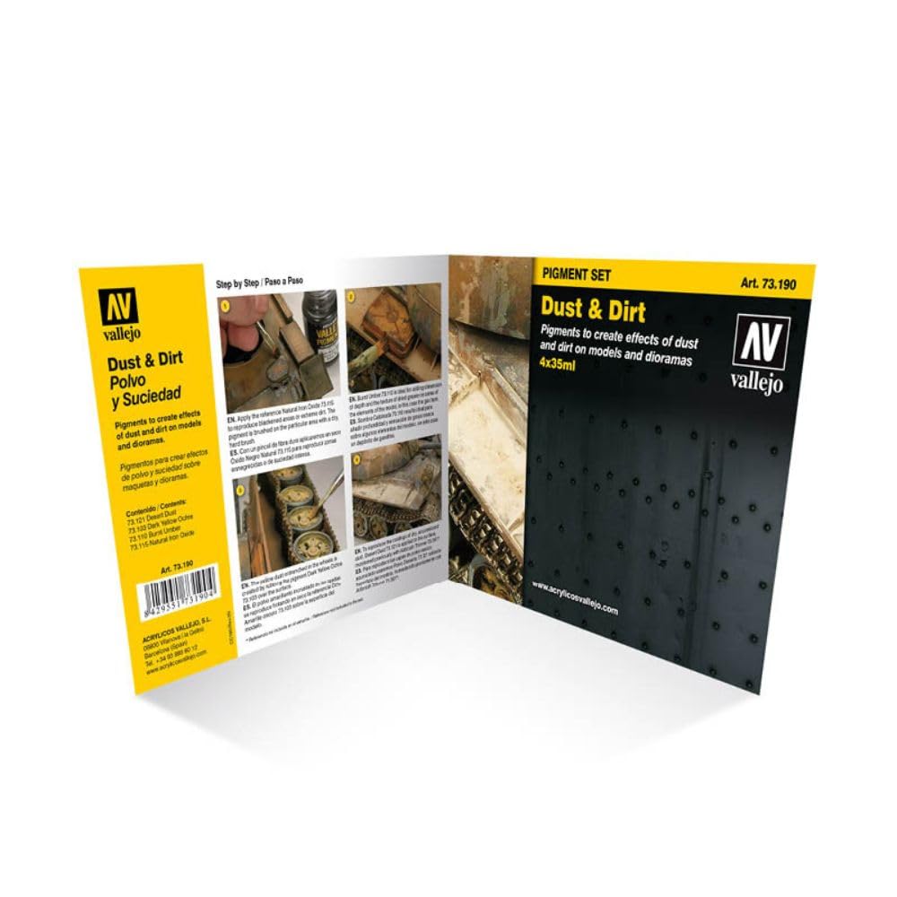 Vallejo Dust & Dirt Pigment Set - Model Building Paint, 4 x 35ml 7