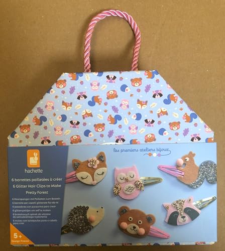 Janod Forest Animals Hair Clip Craft Kit - Create 6 Felt Barrettes - Educational DIY Jewelry for Kids 5-10 Years 7