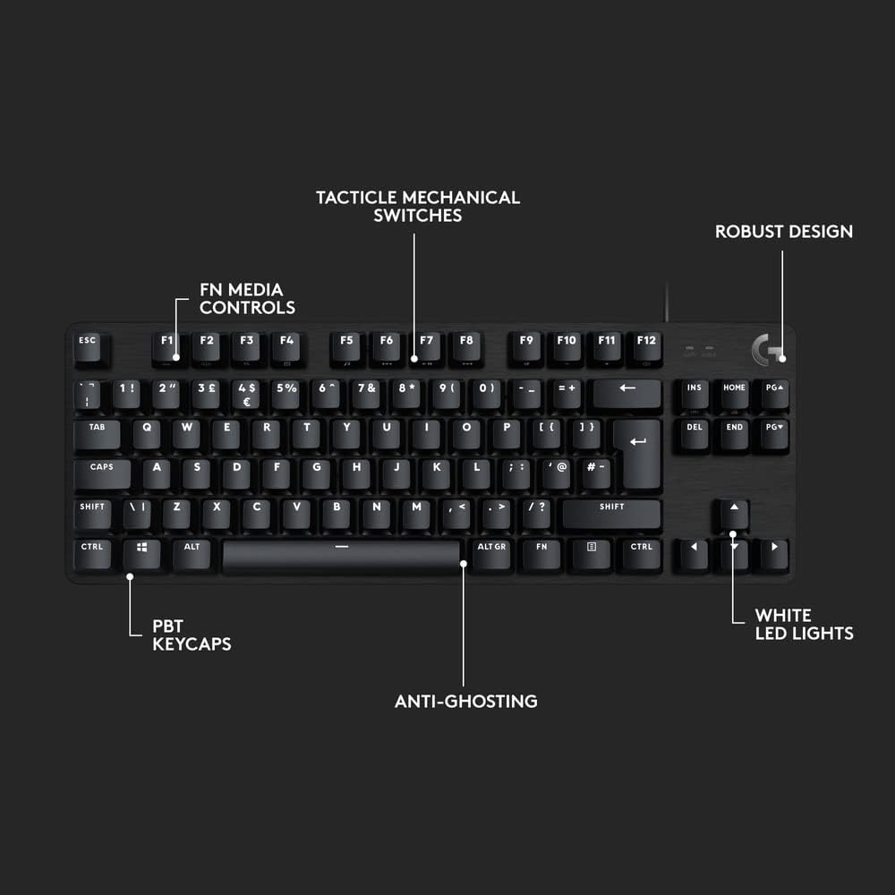 Logitech G413 TKL SE Mechanical Gaming Keyboard - Compact Backlit Keyboard with 4