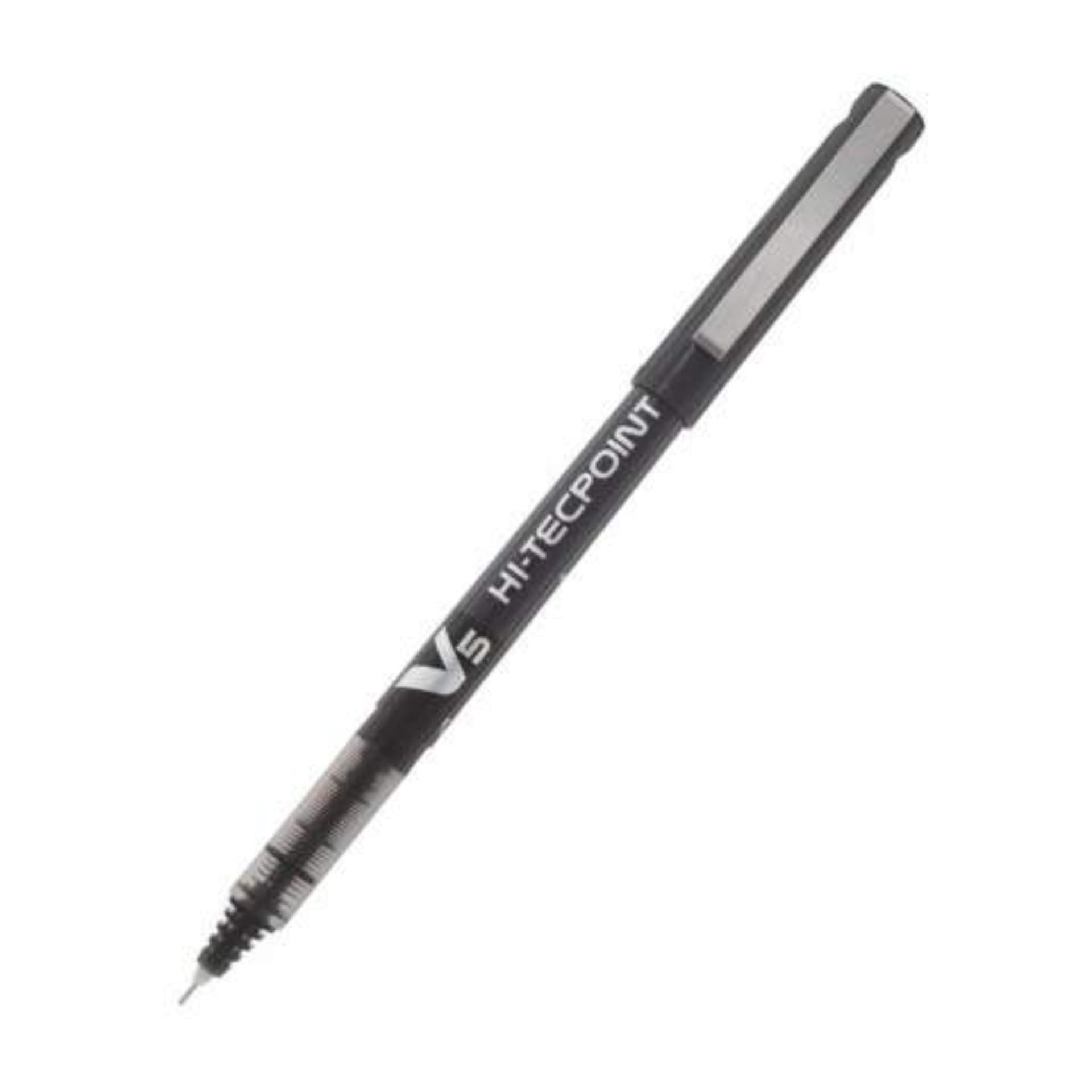 PILOT V5 Liquid Ink Rollerball Pen - 0.5mm Fine Tip, Black Ink, Pack of 12
