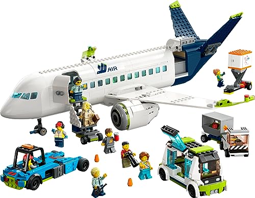 LEGO City Passenger Aeroplane Toy Set - 913-Piece Building Kit with 9 Minifigures & Airport Vehicles 12