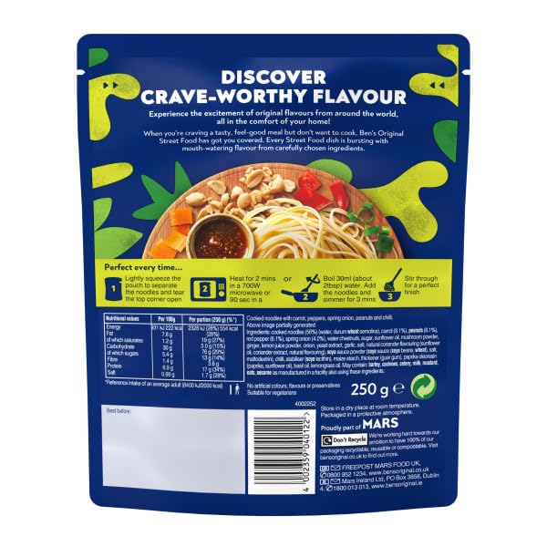 Ben's Original – Street Food Thai Stir Fry Style Nudeln Fertiggericht (6 x 250 g) 7