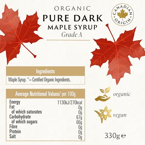 Biona Organic Maple Syrup 330g - Dark Grade A Pure Canadian Syrup 3