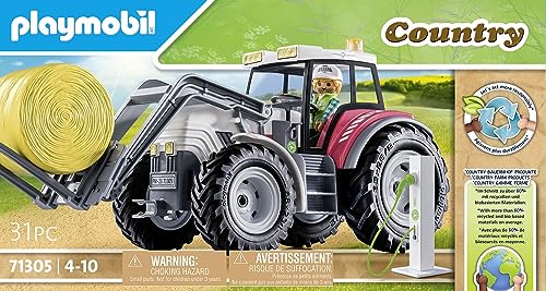 Playmobil 71305 Large Electric Tractor Playset - Educational Farm Vehicle for Kids 4+ 11