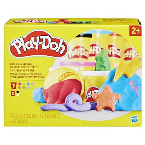 Play-Doh Lieblingsfarben 9er-Set mit 7 großen und 2 kleinen Dosen – Rot, Orange, Gelb, Grün, Blau, Lila, Pink, Schwarz, Weiß 17