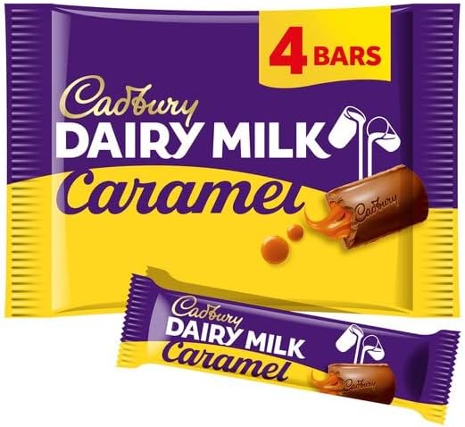 Cadbury Dairy Milk Karamell-Schokoriegel, 37 g (4er-Pack)