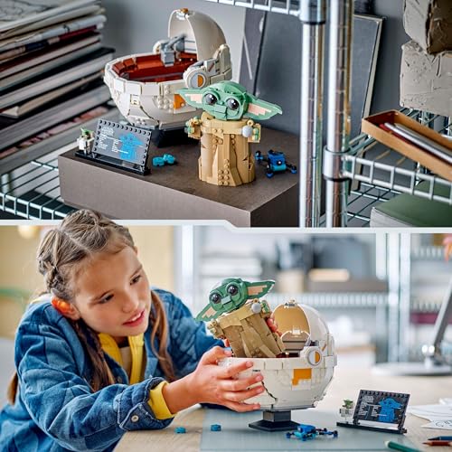LEGO Star Wars 75403 Grogu with Hover Pram Building Toy Set - Buildable Display Model for Kids 10+ 10