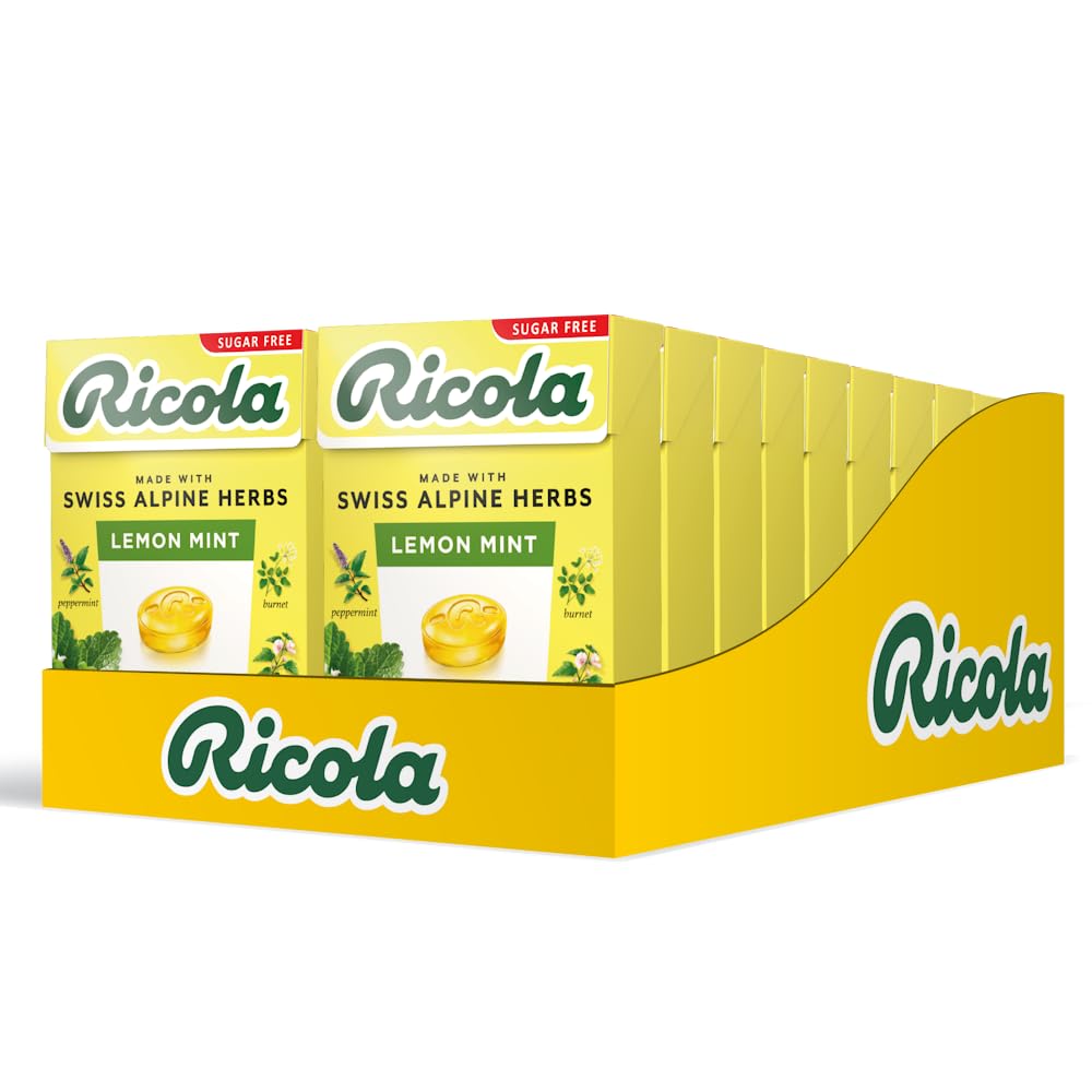 Ricola Lemon Mint Sugar Free Swiss Herbal Sweets - 20 Boxes of 45g 1