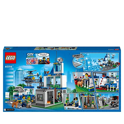 LEGO 60316 City Police Station Playset with Van, Helicopter & Garbage Truck - 668 Pieces 16