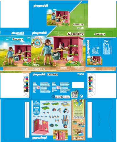 Playmobil 71308 Country Hen House with Chicken Family Playset - Farm Animal Toy for Ages 4+ 9