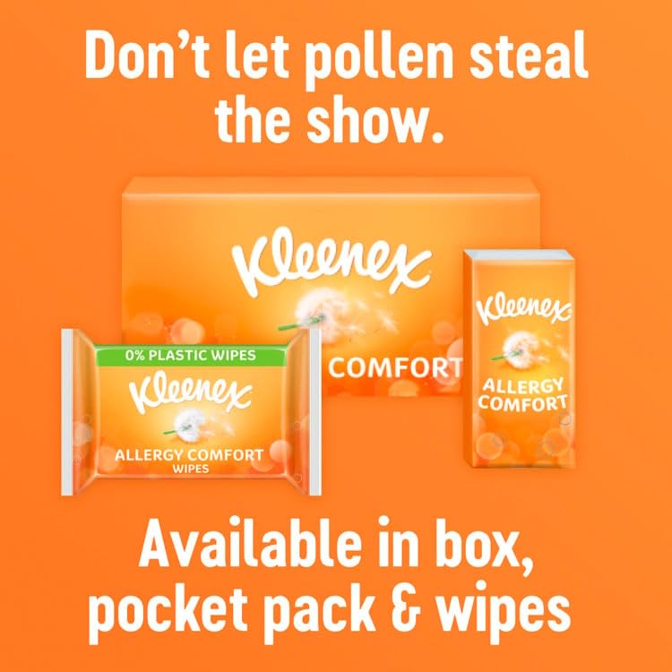 Kleenex Allergy Comfort Pocket Tissues - Hypoallergenic, Extra Soft, Ultra Absorbent | 10 Count Pack