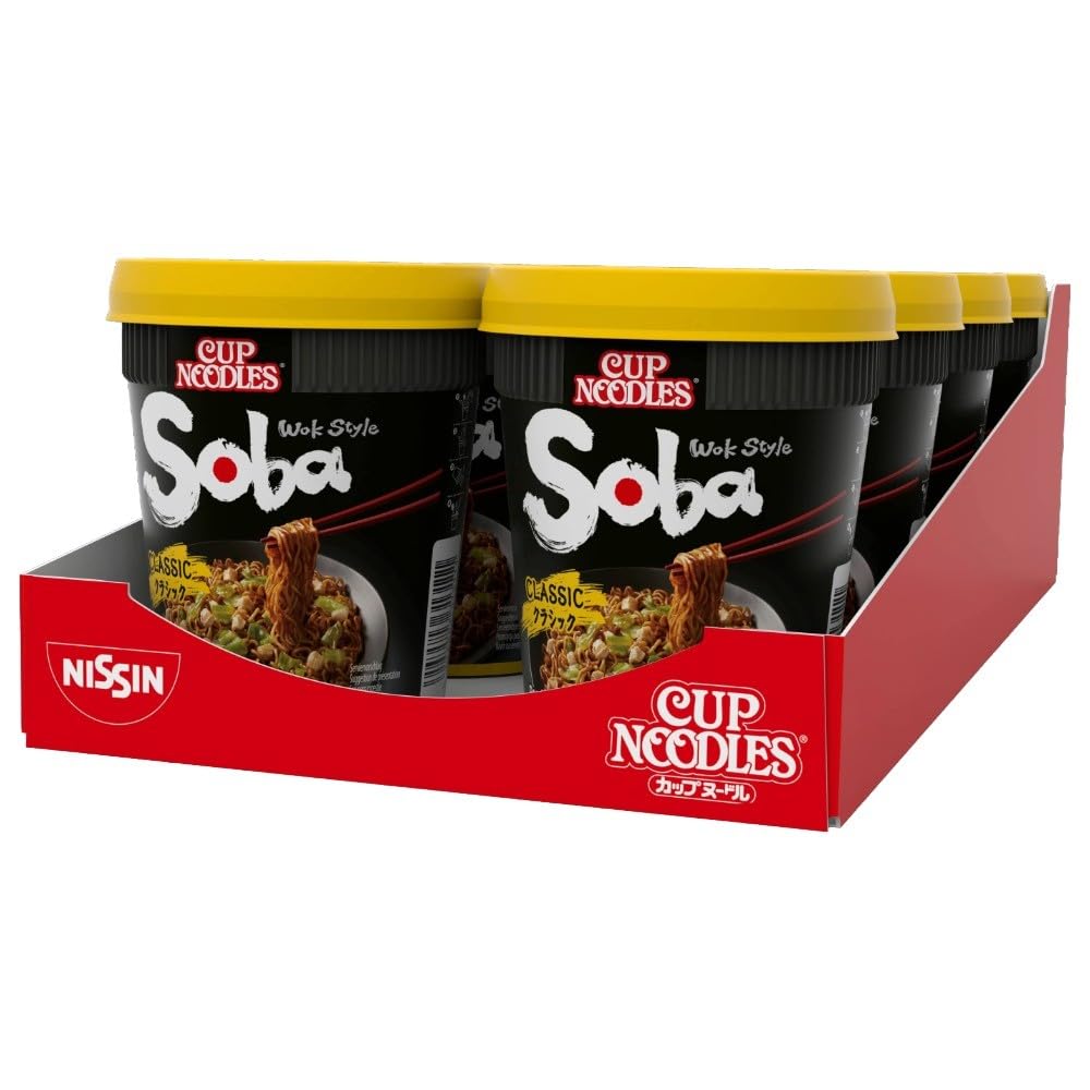 NISSIN Cup Noodles Soba Wok Style Classic Flavour - 8 Pack, 90g Each