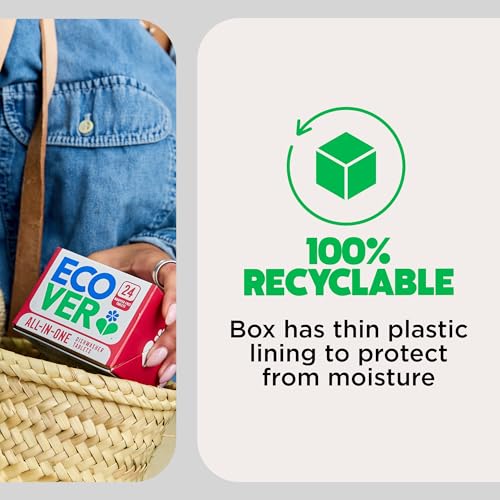 Ecover Zero Geschirrspültabs, Salz und Klarspüler – All-in-One-Reinigungslösung aus biologisch abbaubarem Material 10