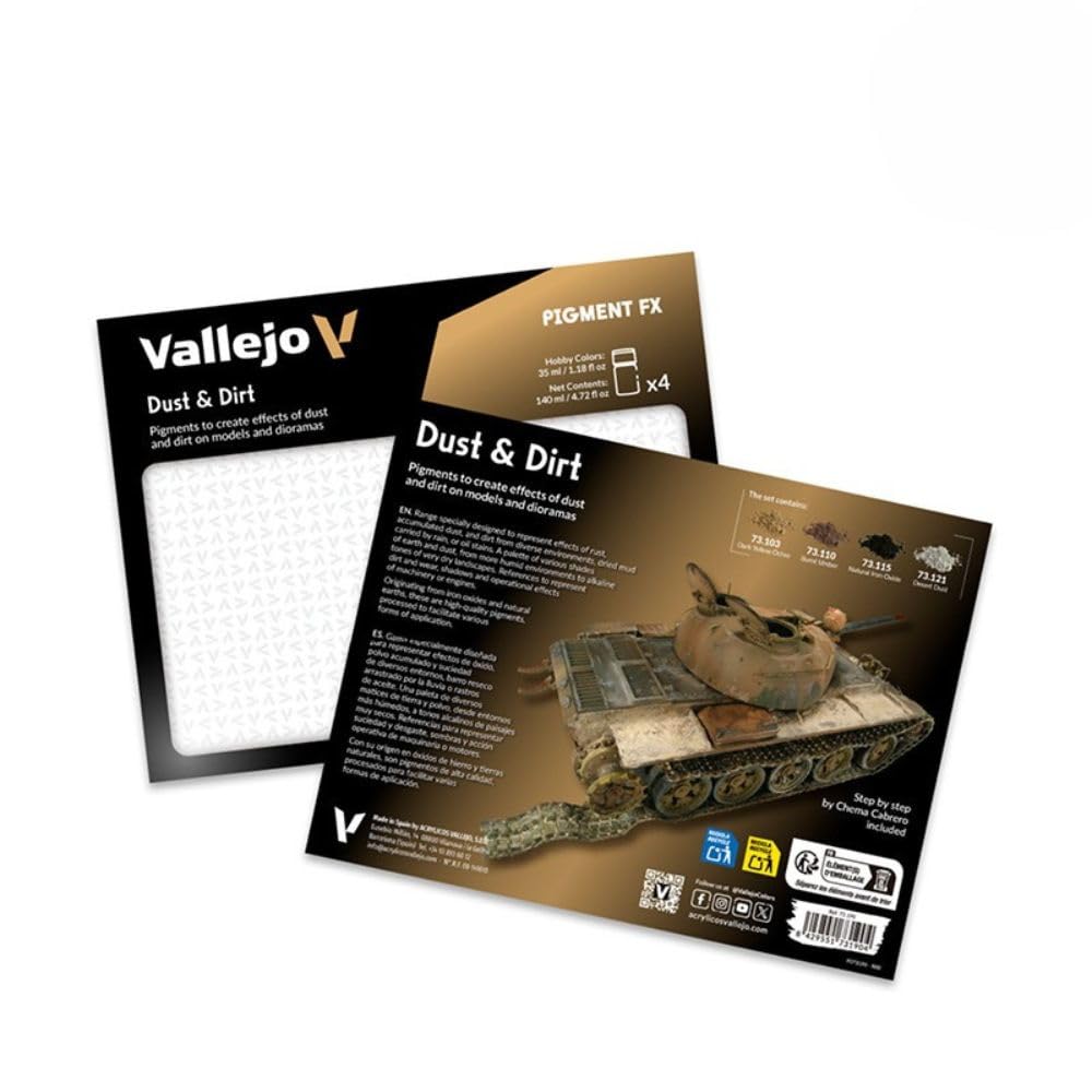 Vallejo Dust & Dirt Pigment Set - Model Building Paint, 4 x 35ml 5