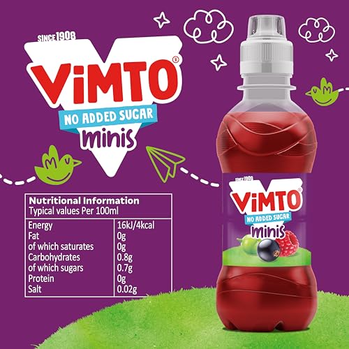 Vimto Kids Juice Drink – No Added Sugar – Grape, Blackcurrant & Raspberry – 250ml Resealable Bottles (6-Pack) 4
