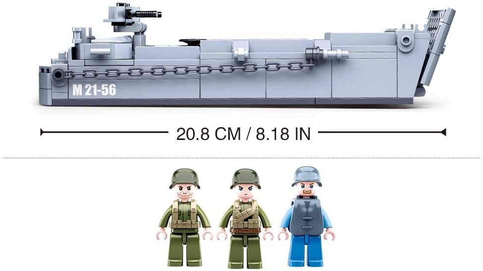 Sluban M38-B0855 WW2 Landing Craft Building Set - 182 Pieces, Medium Grey 3