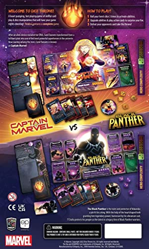 USAopoly Marvel Dice Throne - Captain Marvel vs Black Panther Board Game 5
