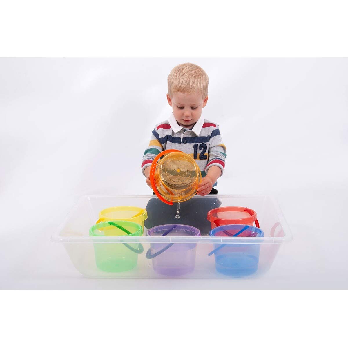 TickiT 73101 Translucent Rainbow Bucket Set - Educational Water & Sand Play Toys for Kids 8