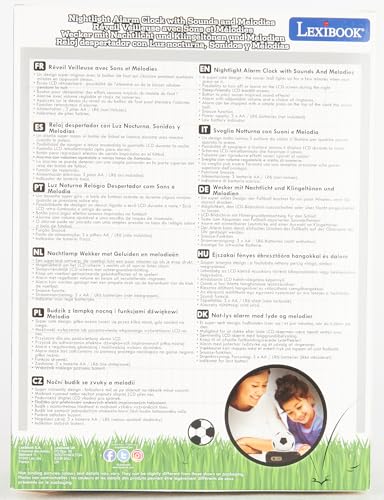 LEXIBOOK Digital Alarm Clock with Night Light - Soccer Ball Design, Snooze & Light-Up Features 14