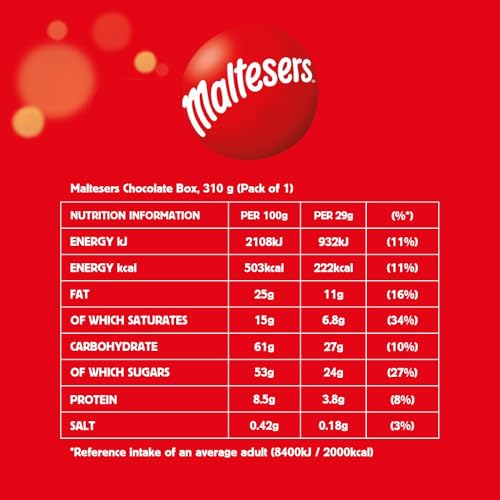 Mars - Maltesers Chocolate Box Milk Chocolate Gift 310g 6