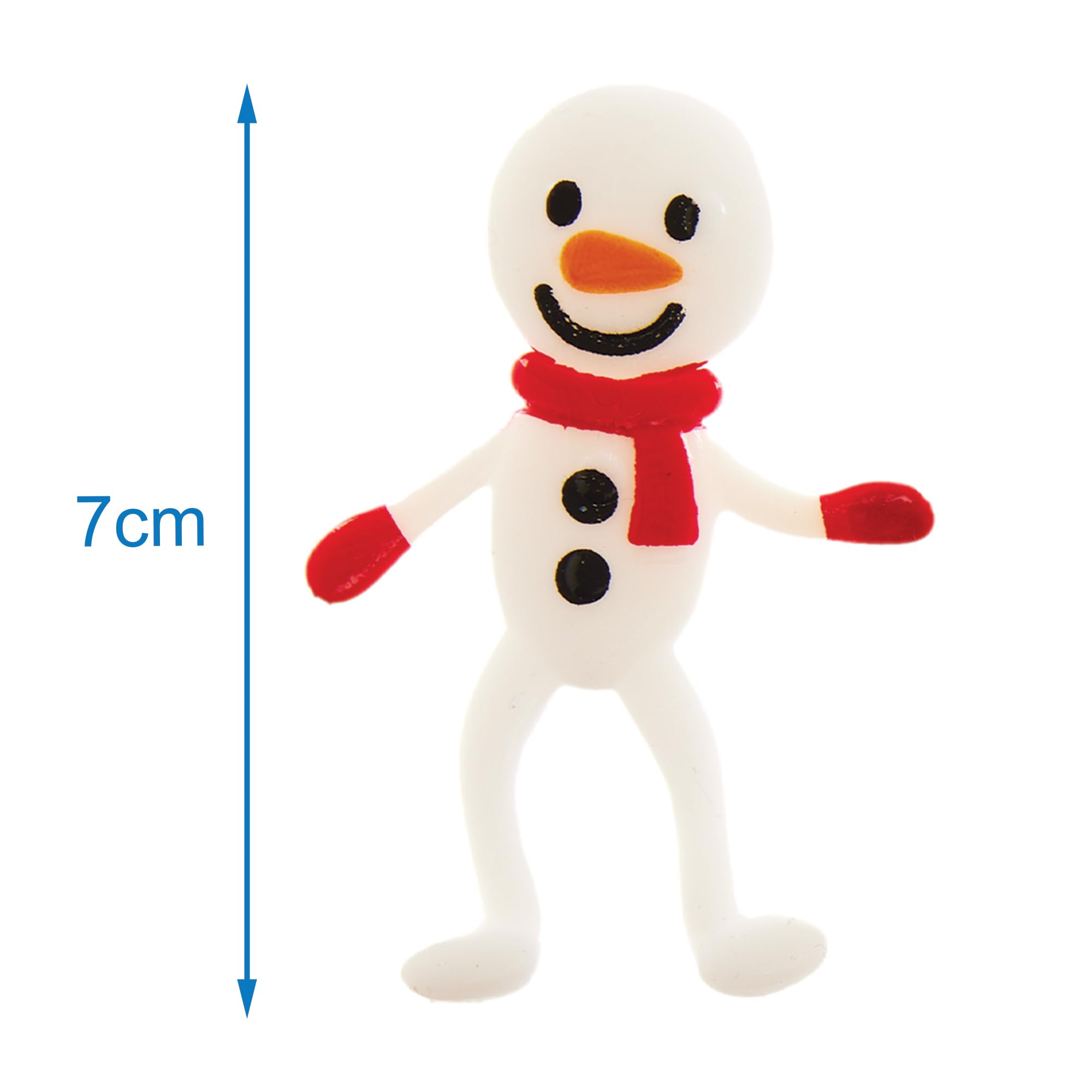 Baker Ross FX606 Snowmen Stretchies - Pack of 10 Stretchy Toys for Kids