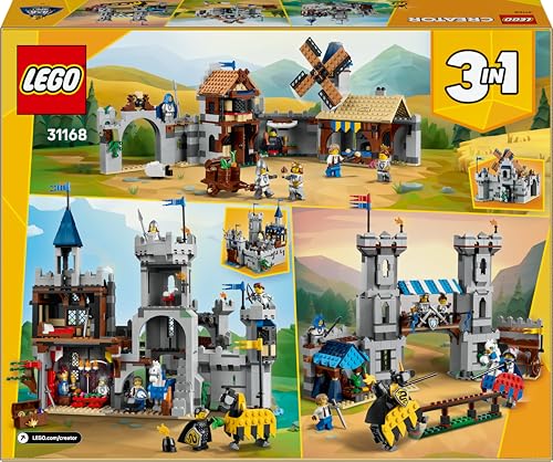 LEGO Creator 3in1 Medieval Horse Knight Castle Toy (Model 31168) | 1371 Pieces | Ages 9+ 13