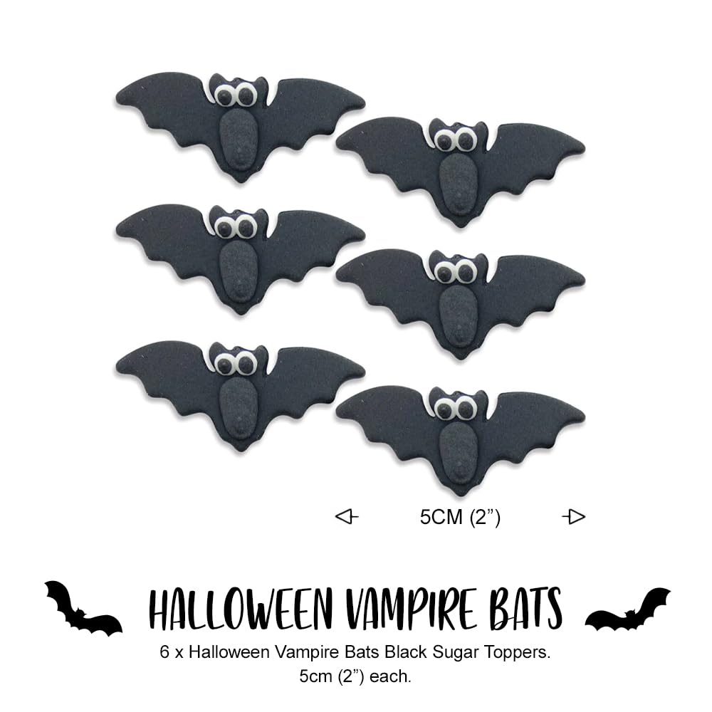 Anniversary House - 6pcs Halloween Vampire Bats Edible Cake Toppers